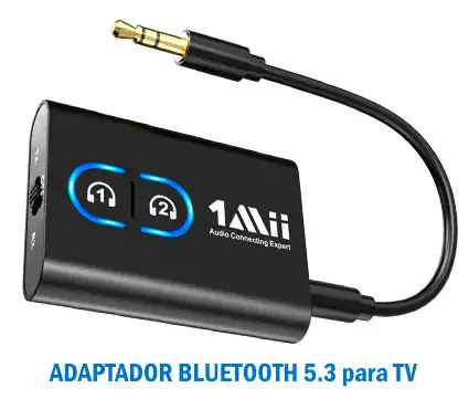 Adaptador Bluetooth 5.3 para usar auriculares en una televisión sin latencia